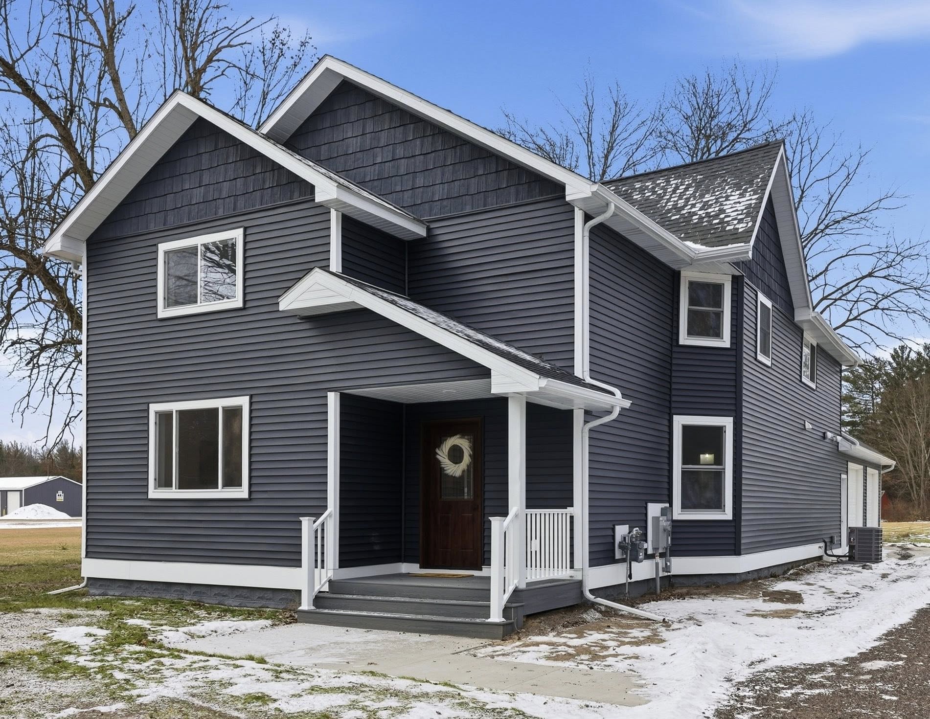 Completed exterior from a whole-home remodel